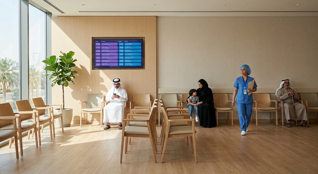 منطقة الانتظار وشاشة أرقام الانتظار